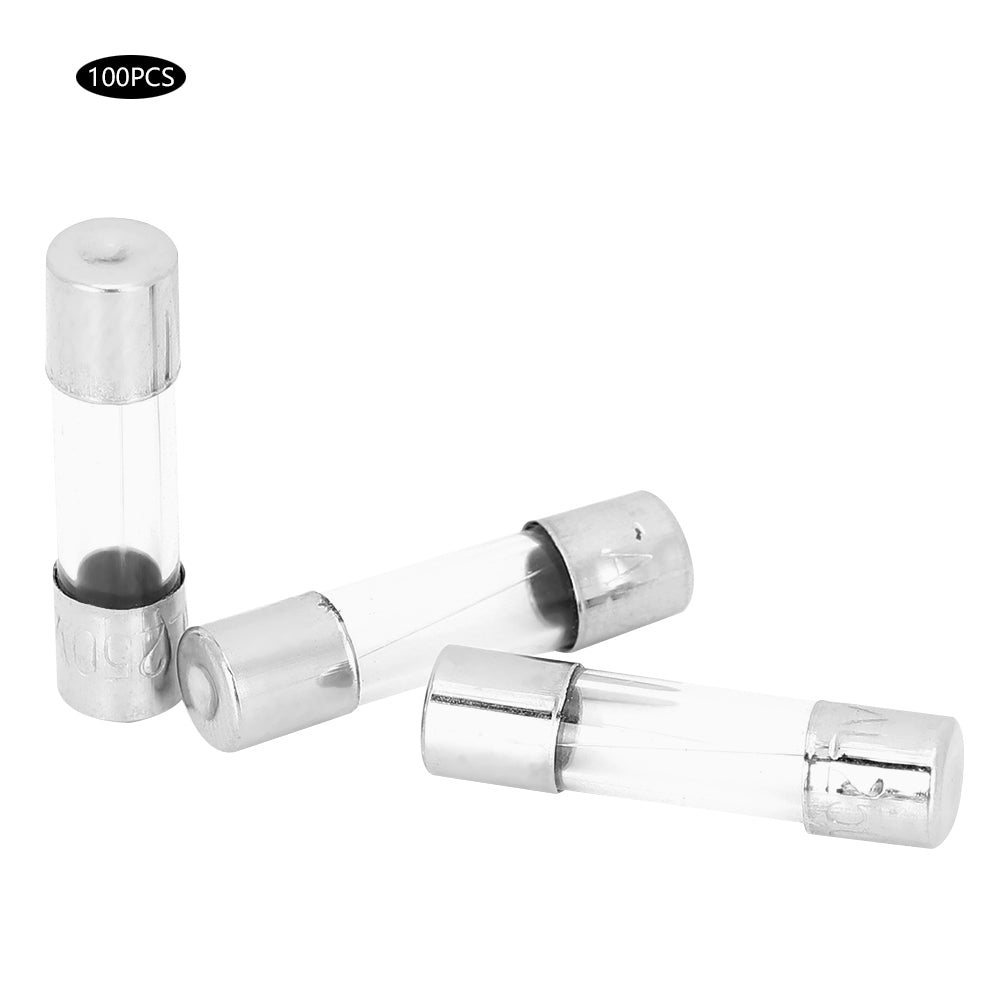 100Pcs Glass Fuse Fast Blow Circuit Safety Protection Accessories 15A 5x20mm AC