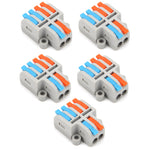 5Pcs Lever Nut Connector Quick Assortment Compact Splice for Hard/Soft Wire /4KV 32A
