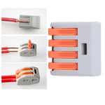 100pcs 4 Way Spring Lever Terminal Block Reusable Electrical Wire Cable ConnectorPCT-214