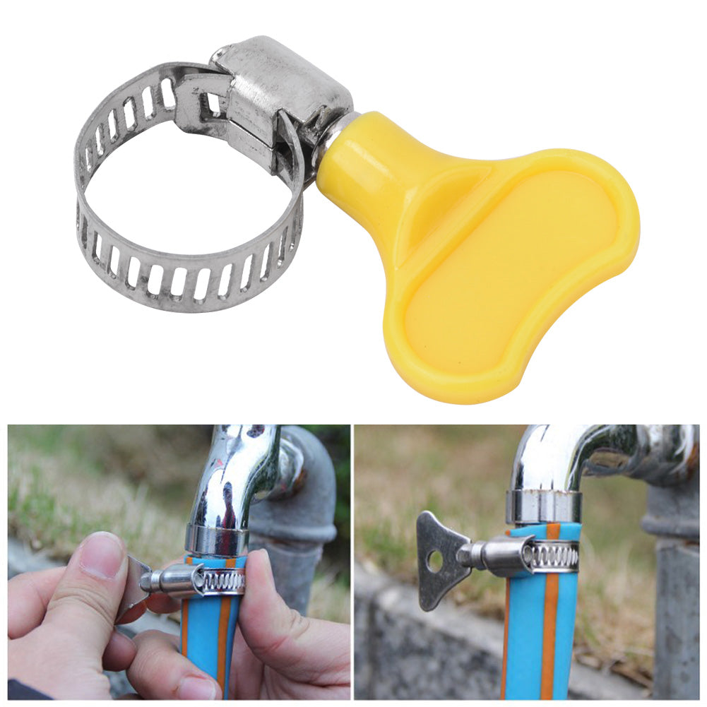 10 Pcs Stainless Steel Hose Clamp with Plastic Handle Pipe Tube Clips16~25mm