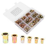 300Pcs Blind Riveting Nuts Set Color Plated Zinc Steel Vertical Grain Hardware Accessories