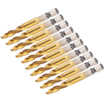 10Pcs Hex Shank Screw Tap M6‑Drill 5.0 Coated Composite Spiral Flute Tap Accessory