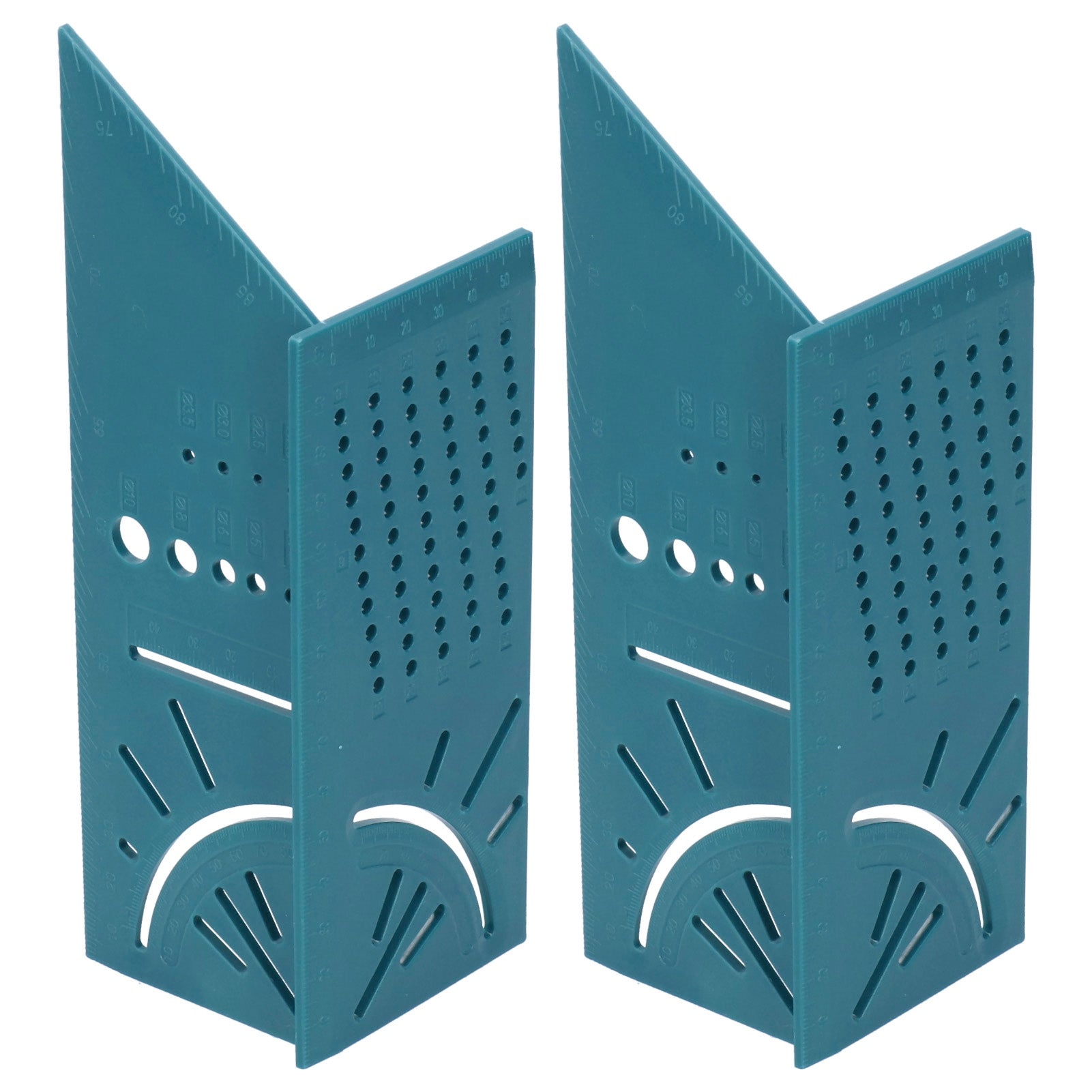 2PCS Multifunctional Woodworking Ruler 3D Angle Measuring Gauge Measuring Tools