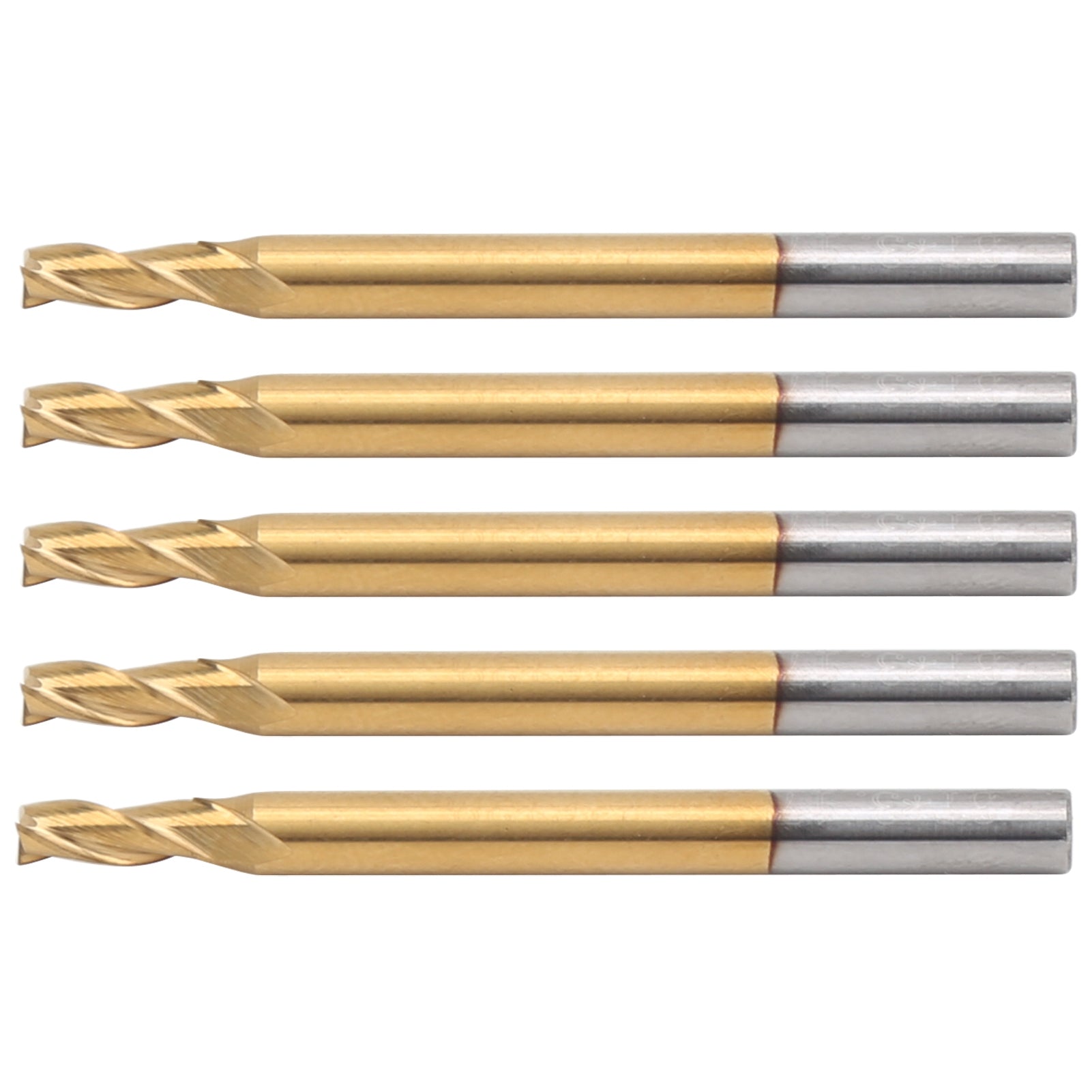 5Pcs 3‑Flute Flat End Milling Cutter Ti Plating Router Bits 3.175 x 2.5 x 6 x 40