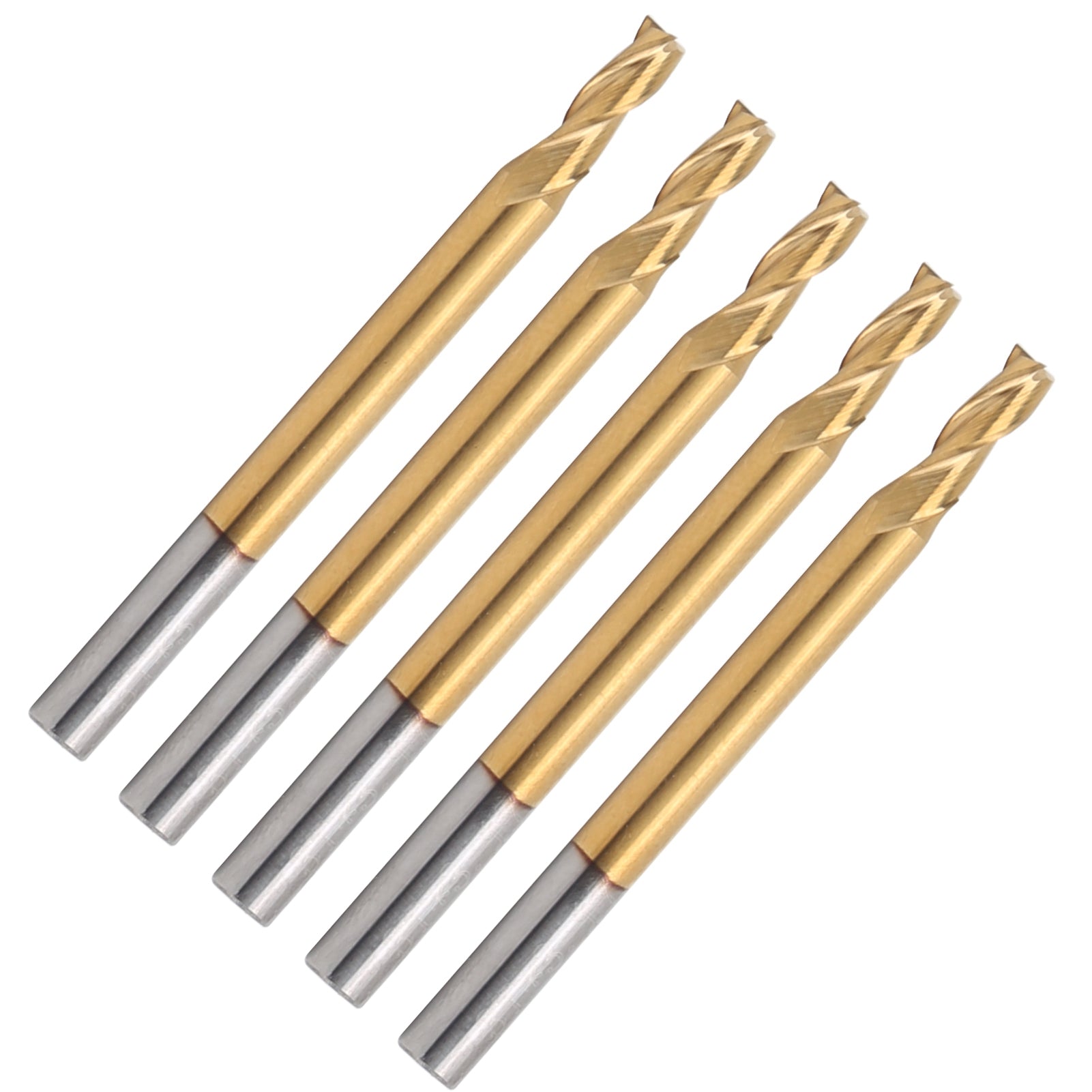 5Pcs 3‑Flute Flat End Milling Cutter Ti Plating Router Bits 3.175 x 2.5 x 6 x 40