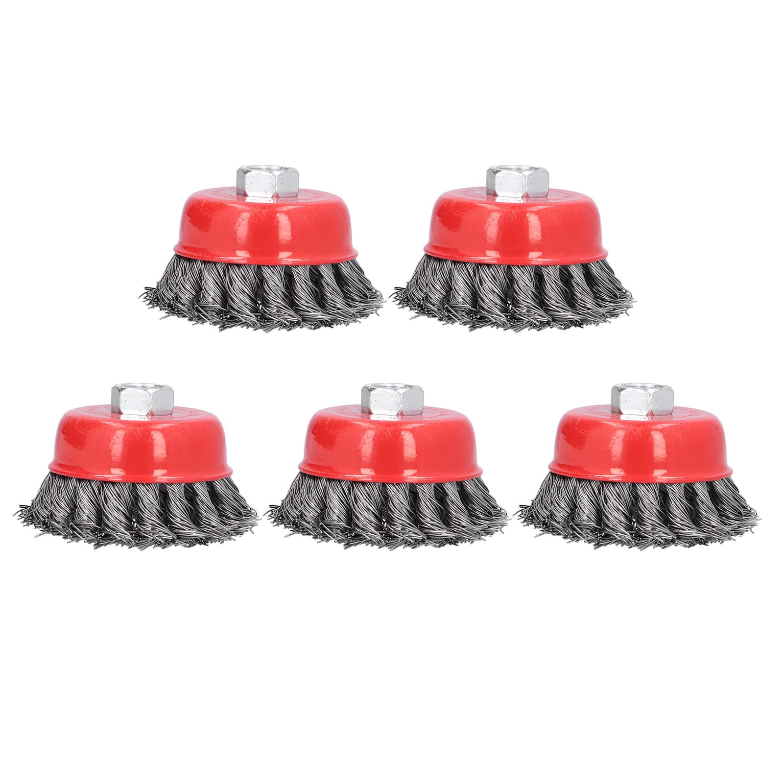 5Pcs Wire Cup Brush Wheel Twisted Knotted for Grinders Cleaning Rust Burring M14 Screw Thread