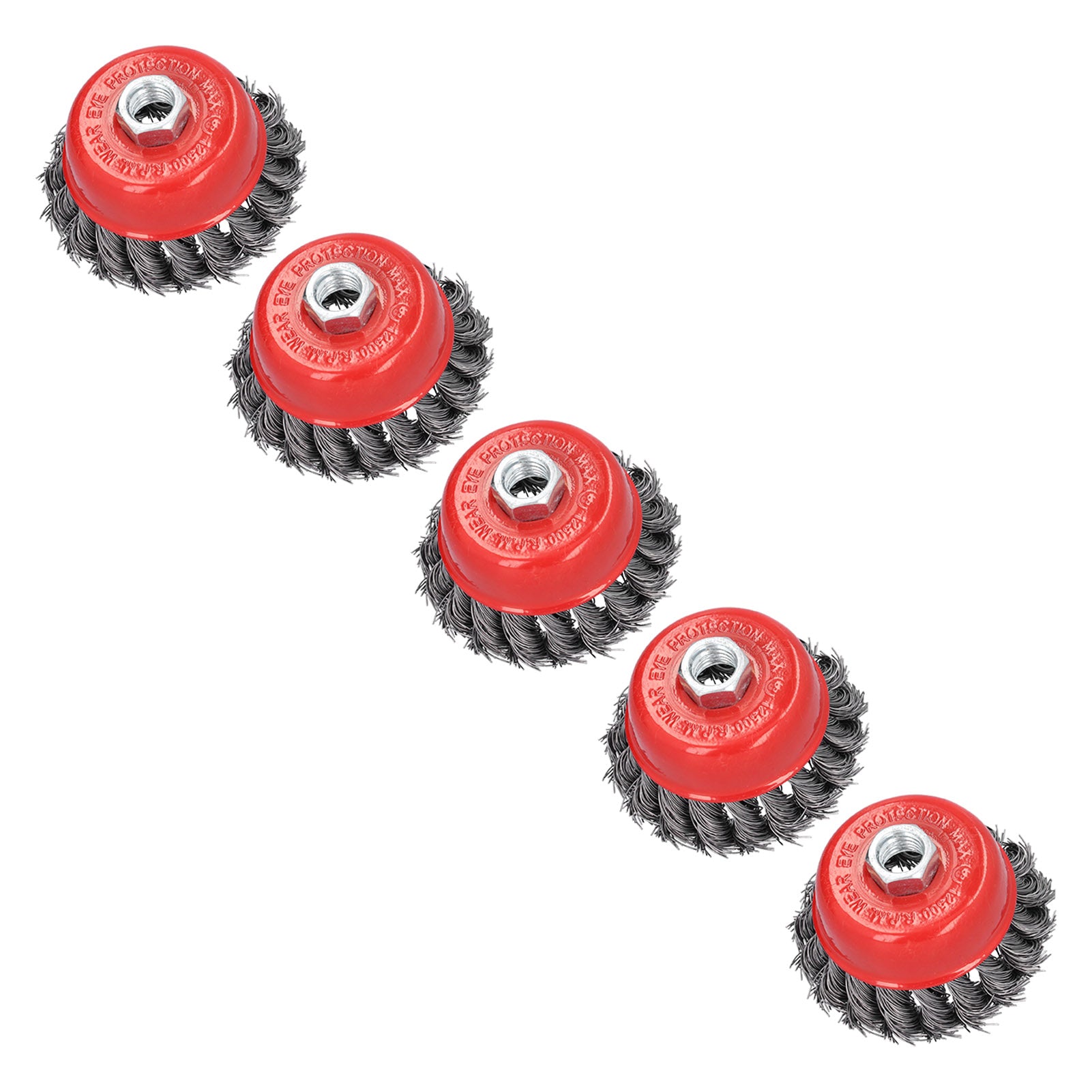 5Pcs Wire Cup Brush Wheel Twisted Knotted for Grinders Cleaning Rust Burring M14 Screw Thread