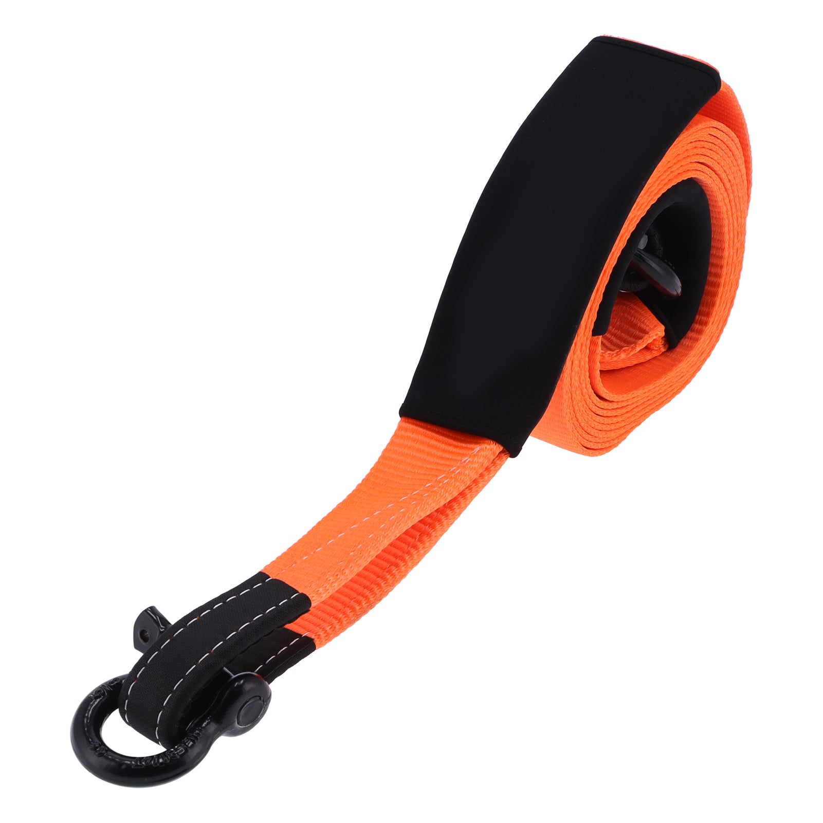 Towing Rope Polyester Material Thicken Tow Strap Shackle Fixed Traction Accessories 12 TonsOrange