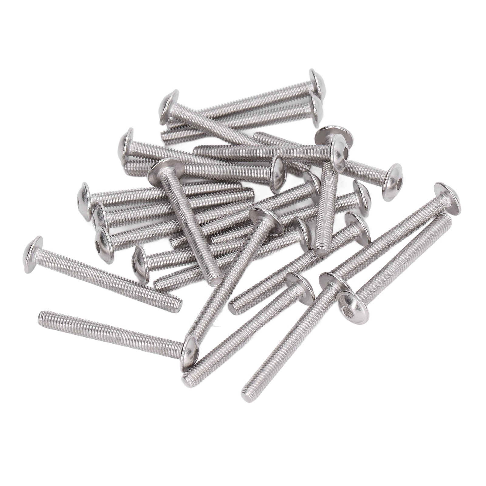 50Pcs Flanged Button Head Screws A2‑70 Stainless Steel Buttons Heads Socket Caps Bolts KitM4x35mm