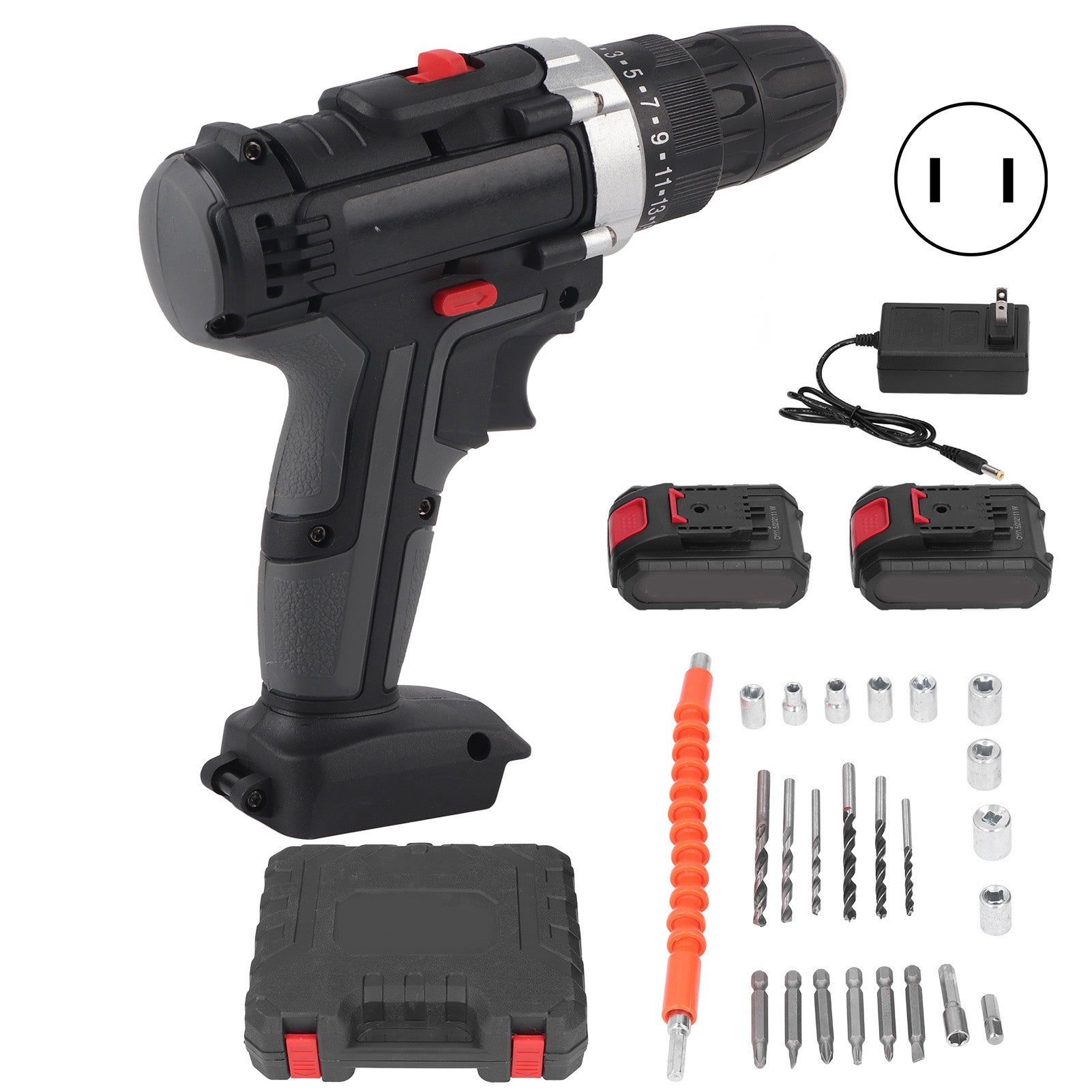 29Pcs/Set Brushless Drill Set ABS Hand Drills Electric Screwdriver for Drilling Wood Metal AC