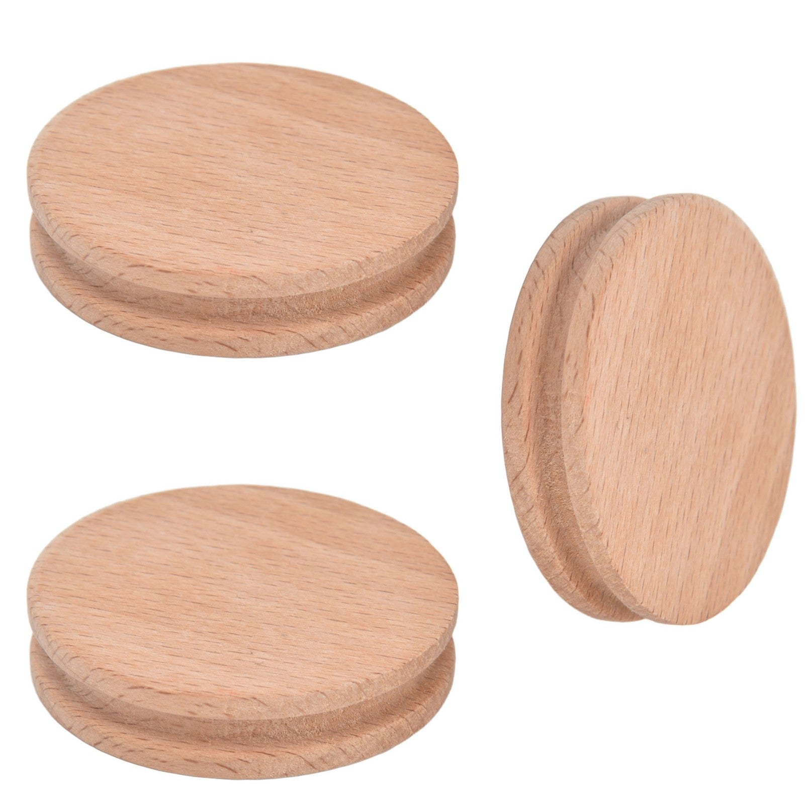 10Pcs Round Slicker Edge Burnisher Tool Beech Wood DIY Leather Craft Edging Chamfering Device