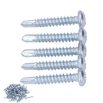 50 Pcs Round Head Self Drilling Screw 4.2x25mm Galvanized Steel Drill Screws for Furniture Repair Cross