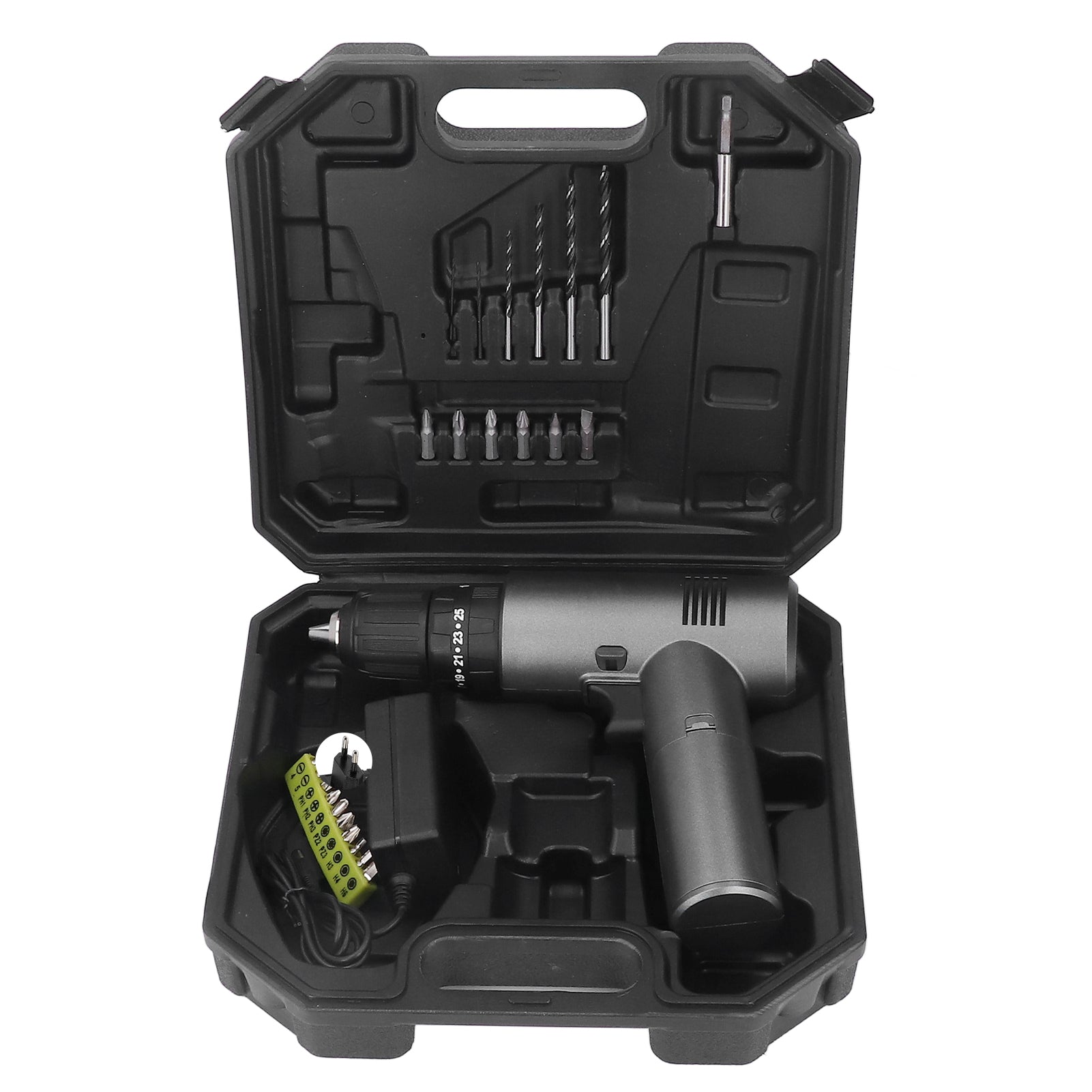 Electric Drill Cordless Brushed LED Digital Display 2 Speed High Power 30N.m Torsion AC100‑240V EU Plug