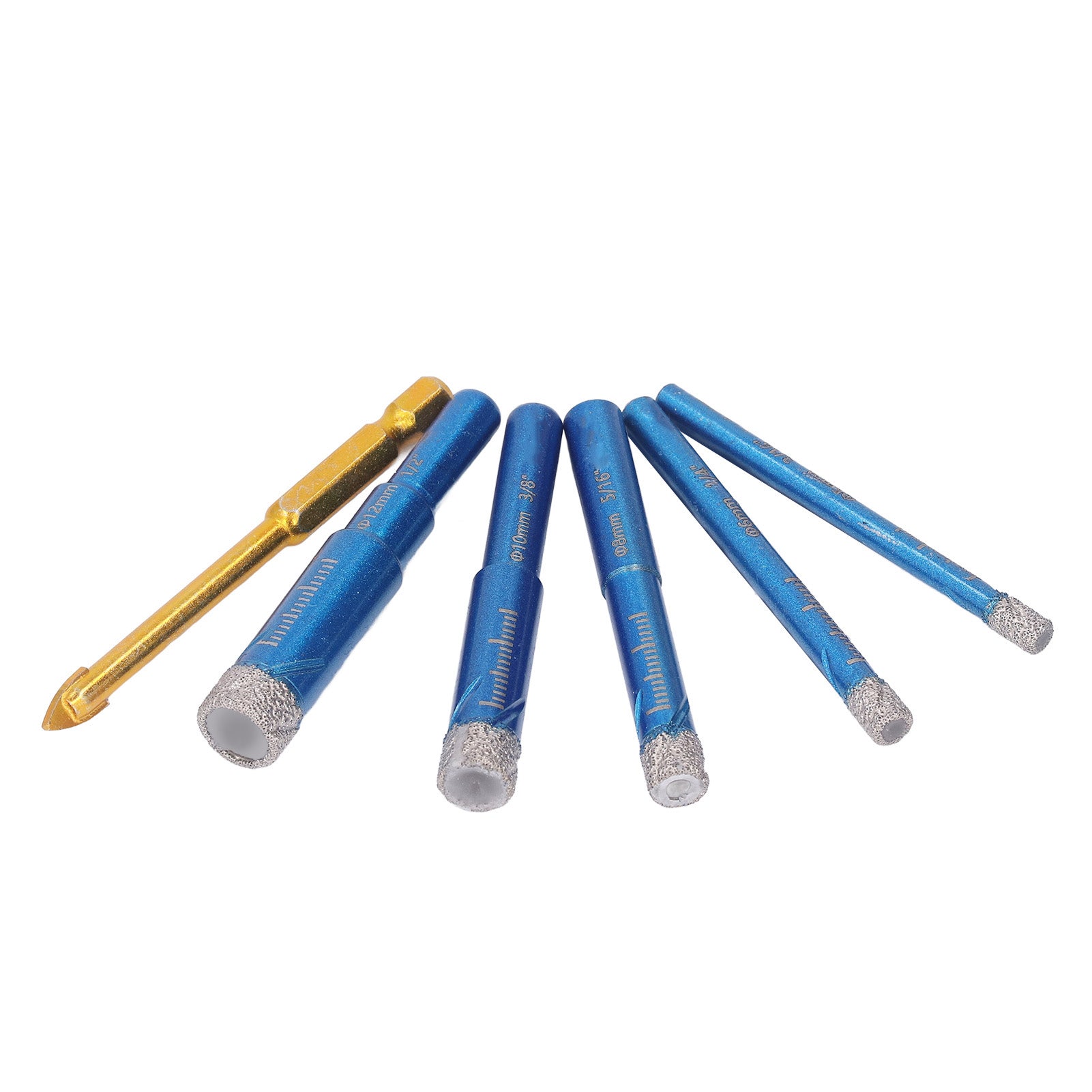 6PCS Brazed Dry Drill Bit Wear Resistant Vaccum Brazing Diamond Hole Saw Cutter for Ceramic Tile Marble