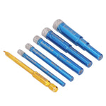 6PCS Brazed Dry Drill Bit Wear Resistant Vaccum Brazing Diamond Hole Saw Cutter for Ceramic Tile Marble