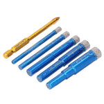 6PCS Brazed Dry Drill Bit Wear Resistant Vaccum Brazing Diamond Hole Saw Cutter for Ceramic Tile Marble