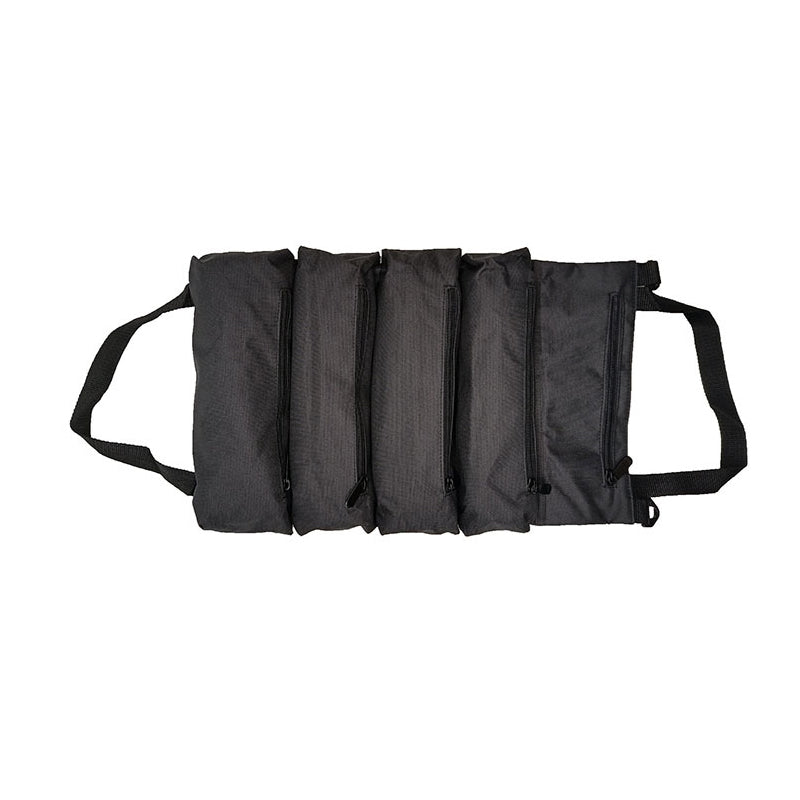 Portable Roll Up Bag with Buckle Oxford Cloth Hanging Tool Storage Bag for Hardware Automobile Parts Black