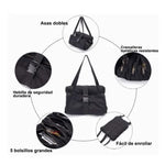 Portable Roll Up Bag with Buckle Oxford Cloth Hanging Tool Storage Bag for Hardware Automobile Parts Black
