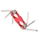 11 in 1 Bike Multitool Chain Breaker Hex Wrench Slot Cross Screwdriver Multi Function Bike Repair Tools Red