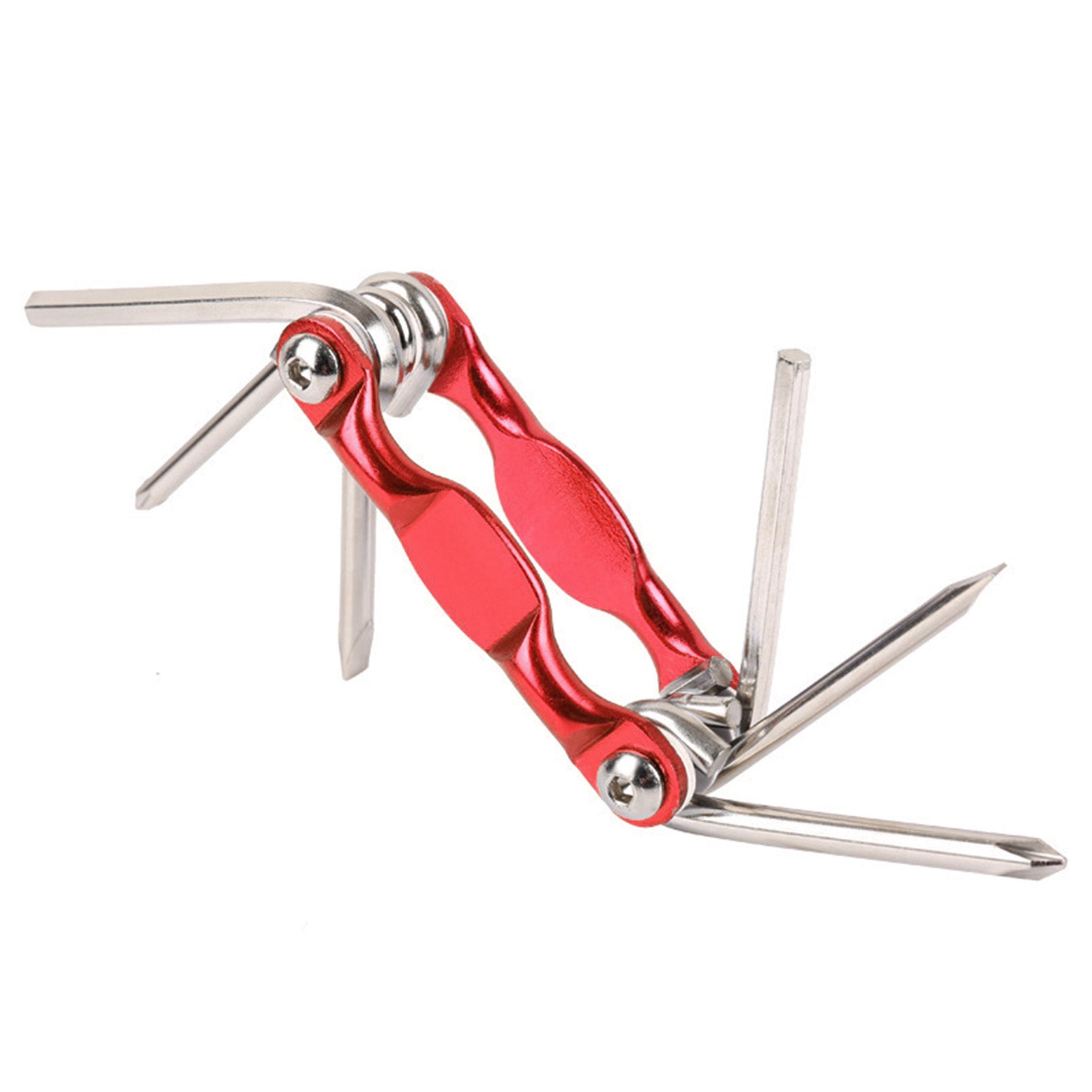 11 in 1 Bike Multitool Chain Breaker Hex Wrench Slot Cross Screwdriver Multi Function Bike Repair Tools Red