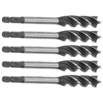 5Pcs Woodworking Drill Bit Metal Hole Saw Auger Bit 4‑Fulte 4‑Slot Hex Shank Cutter Tool 14mm