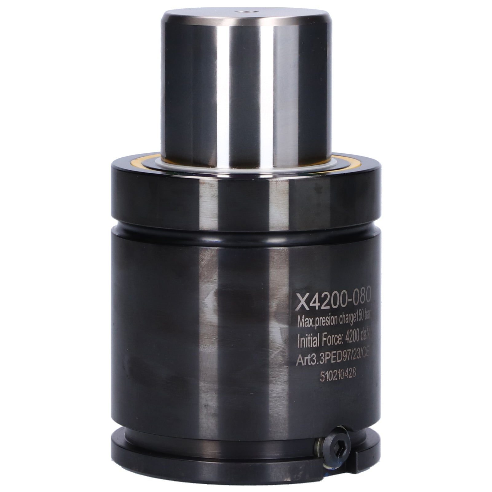 Nitrogen Gas Spring Compressed Cylinder with Inflation Port 42000N Initial Force 4200 SeriesYX4200‑080