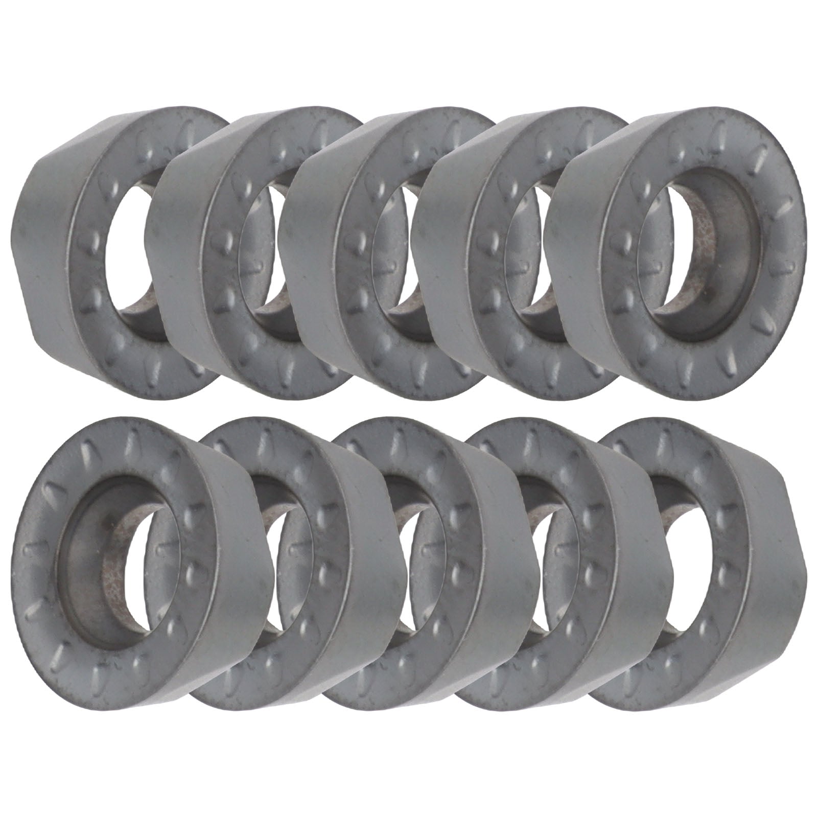 10Pcs Turning Insert Carbide Round Blade Lathe Cutter Milling CNC Cutting Tool Set Kit(RPMT08T2MOE-JS )