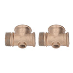 2Pcs Air Compressor Check Valve Iron G1 4 Port Corrosion Resistant Hose Splitter Water Hose Connector