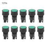 10PCs Plastic XB2 Flat Head Reset Control Button Switch 22mm  for Switching CircuitGreen EA131