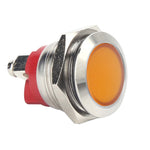 0.6in LED Indicator Bright Signal Light FlameRetardant Base IP66 Waterproof Universal(Yellow )