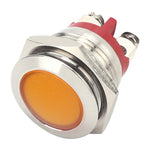 0.6in LED Indicator Bright Signal Light FlameRetardant Base IP66 Waterproof Universal(Yellow )