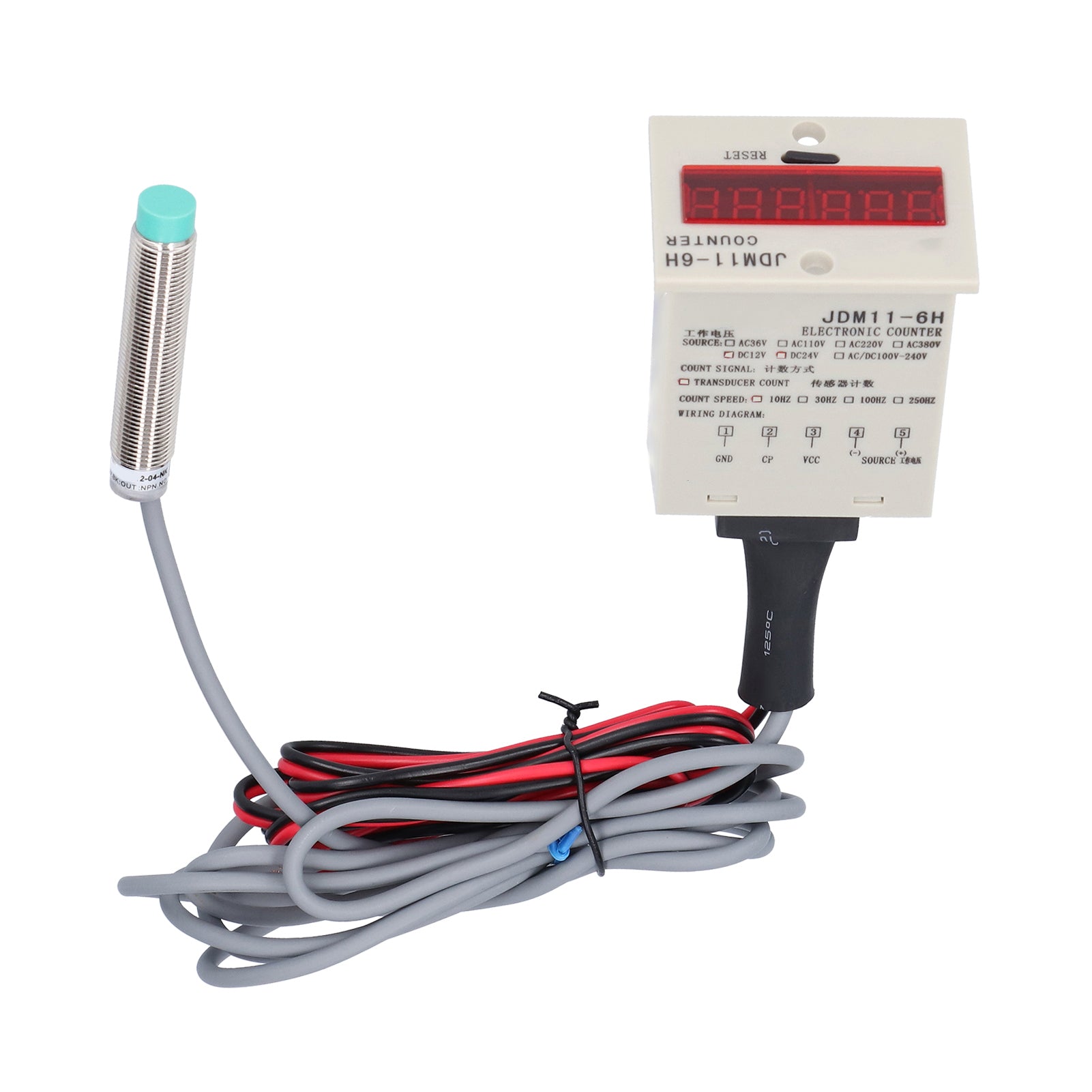 BERM Digital Electronic Counter for Metal Objects Contact Induction Panel Reset JDM11‑6HAC380V