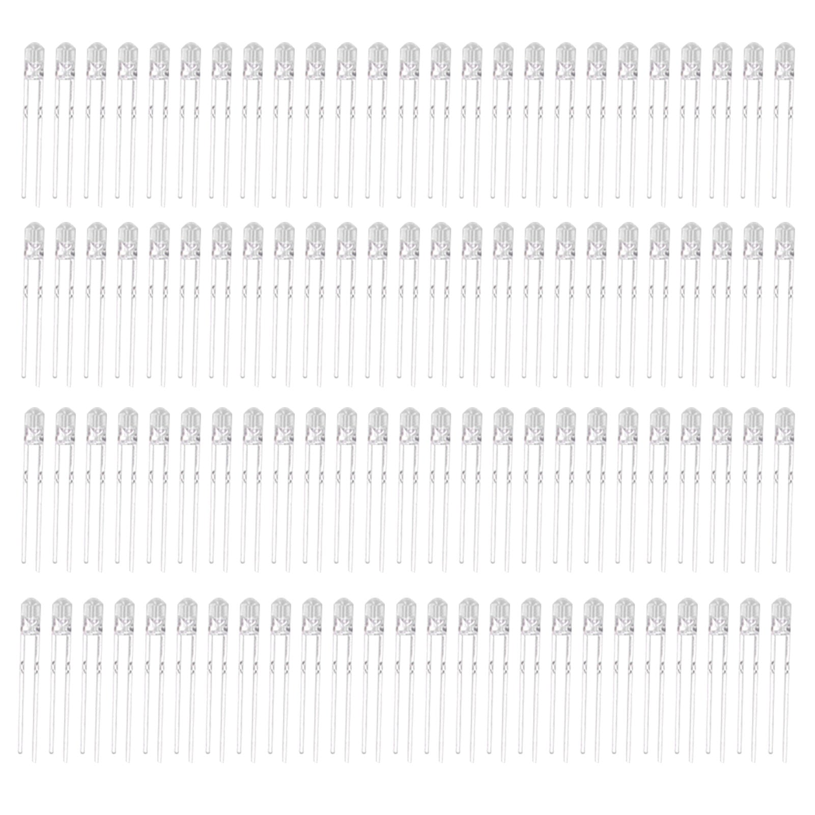 100 Pcs LED Diode 3mm 8 Colors LED Luminous Color Lamp Electronic Components Kit 3VRed