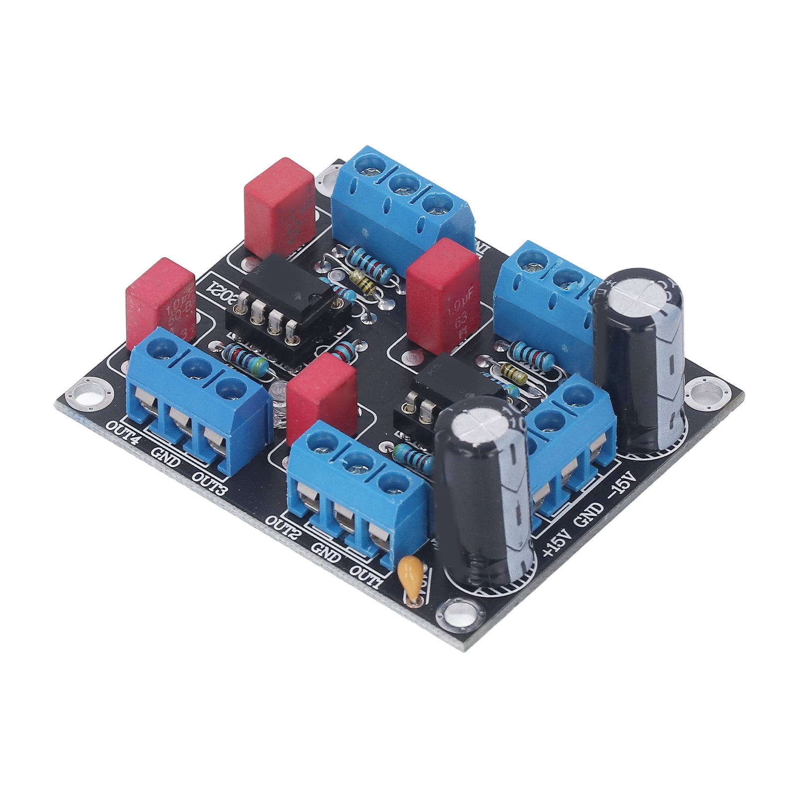Chip Driver Board 2 Power Supply 4 Channel Pre Amplifier Module NE5532 5W DC12V‑15V