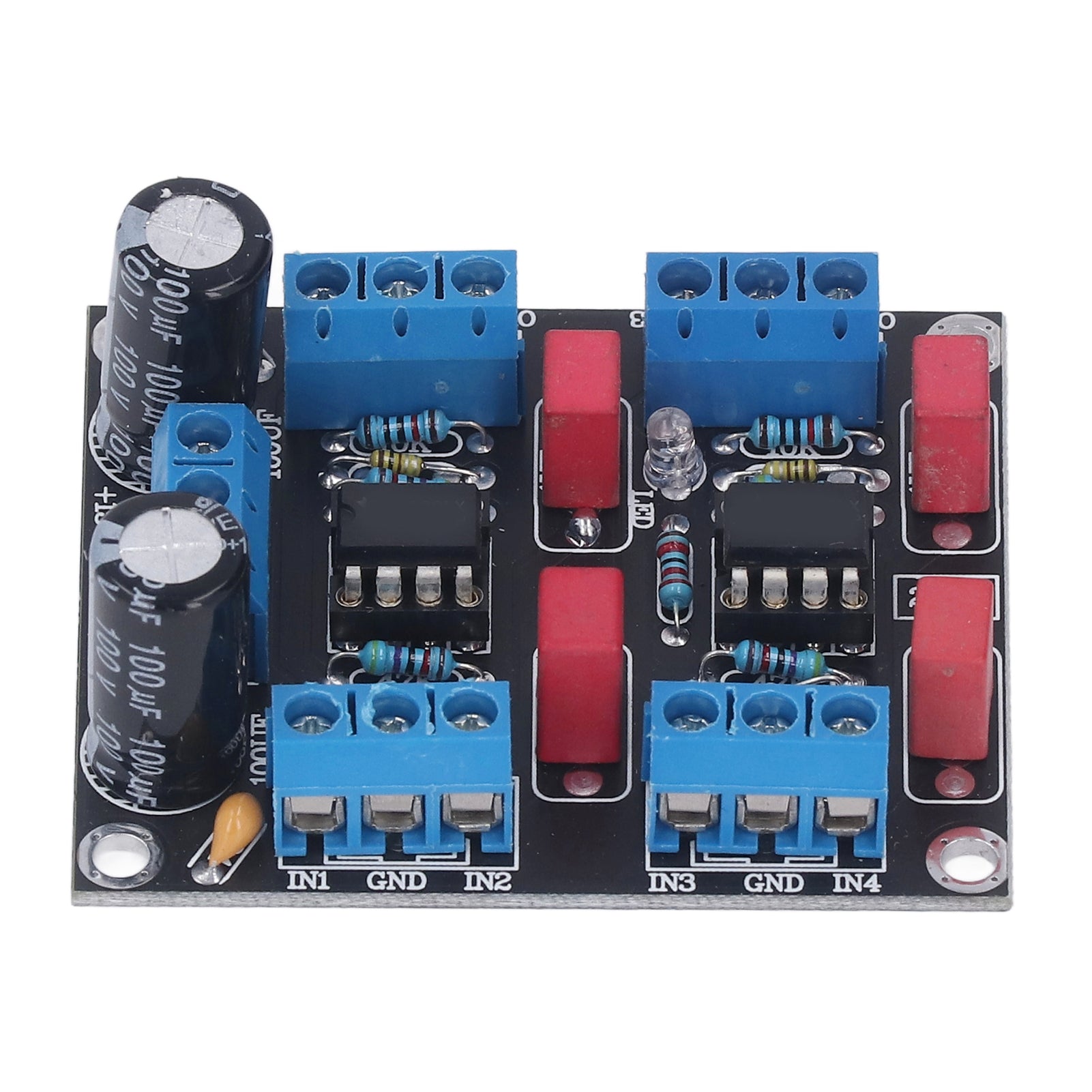 Chip Driver Board 2 Power Supply 4 Channel Pre Amplifier Module NE5532 5W DC12V‑15V