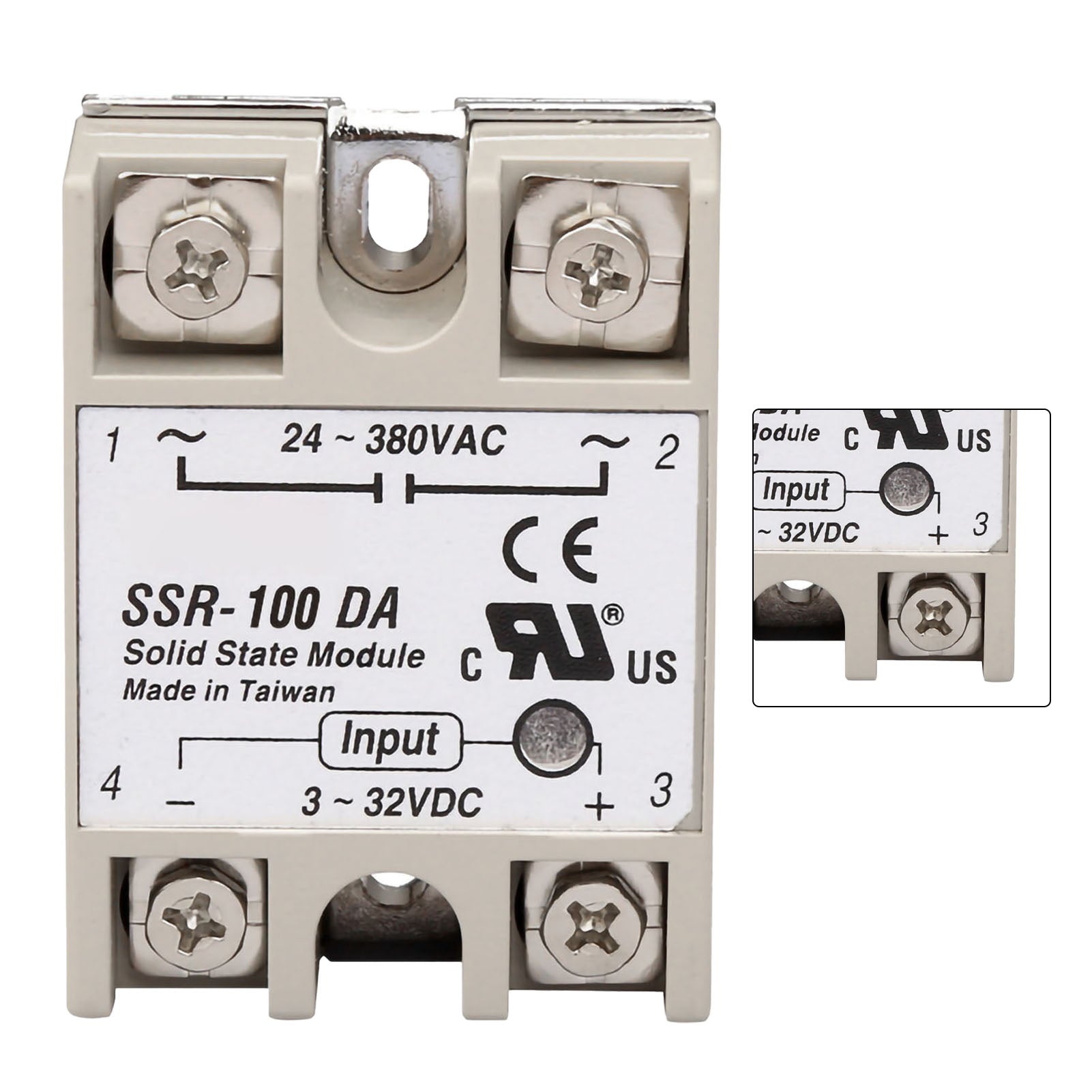Single Phase Solid State Relay Low Noise No Spark Relay Module for Power Control Application SSR 100DA