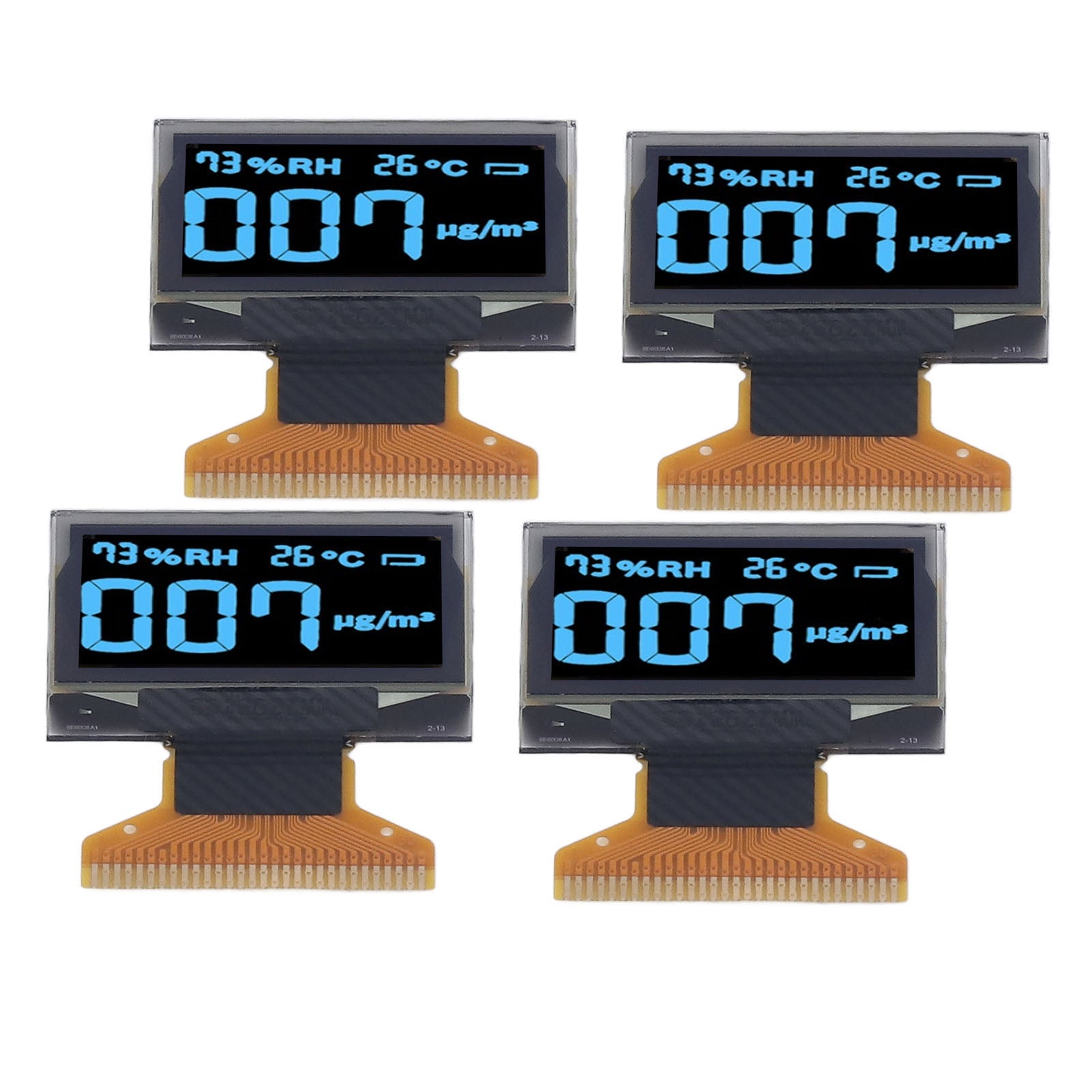 4Pcs 0.96in Organic Light Emitting Diode LCD Display 30PIN 128x64 Resolution Clear Displaying Screen Blue Displaying