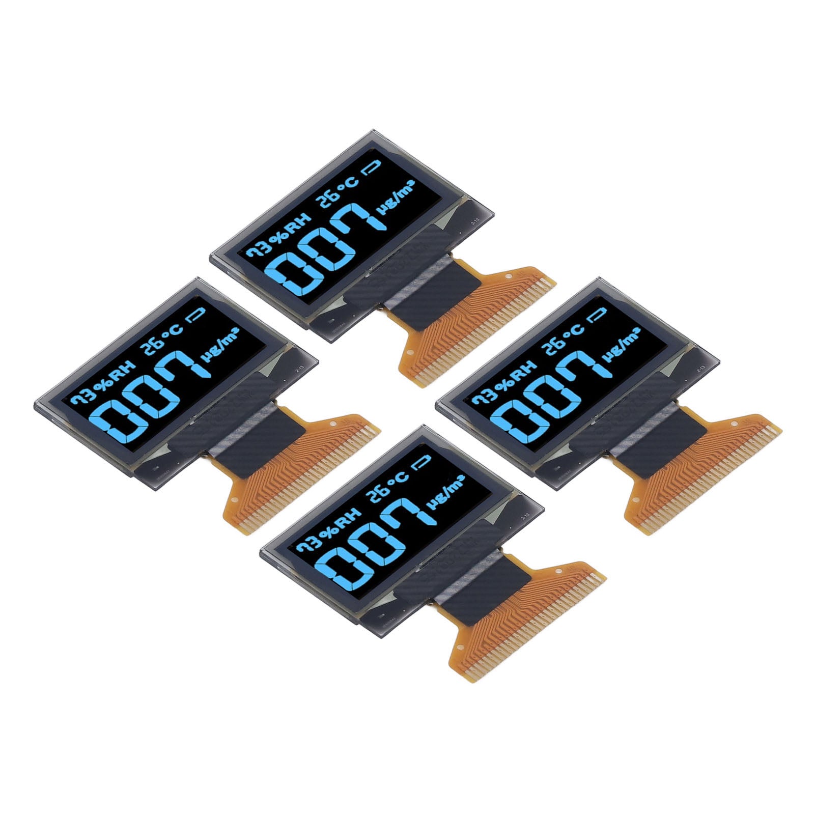 4Pcs 0.96in Organic Light Emitting Diode LCD Display 30PIN 128x64 Resolution Clear Displaying Screen Blue Displaying