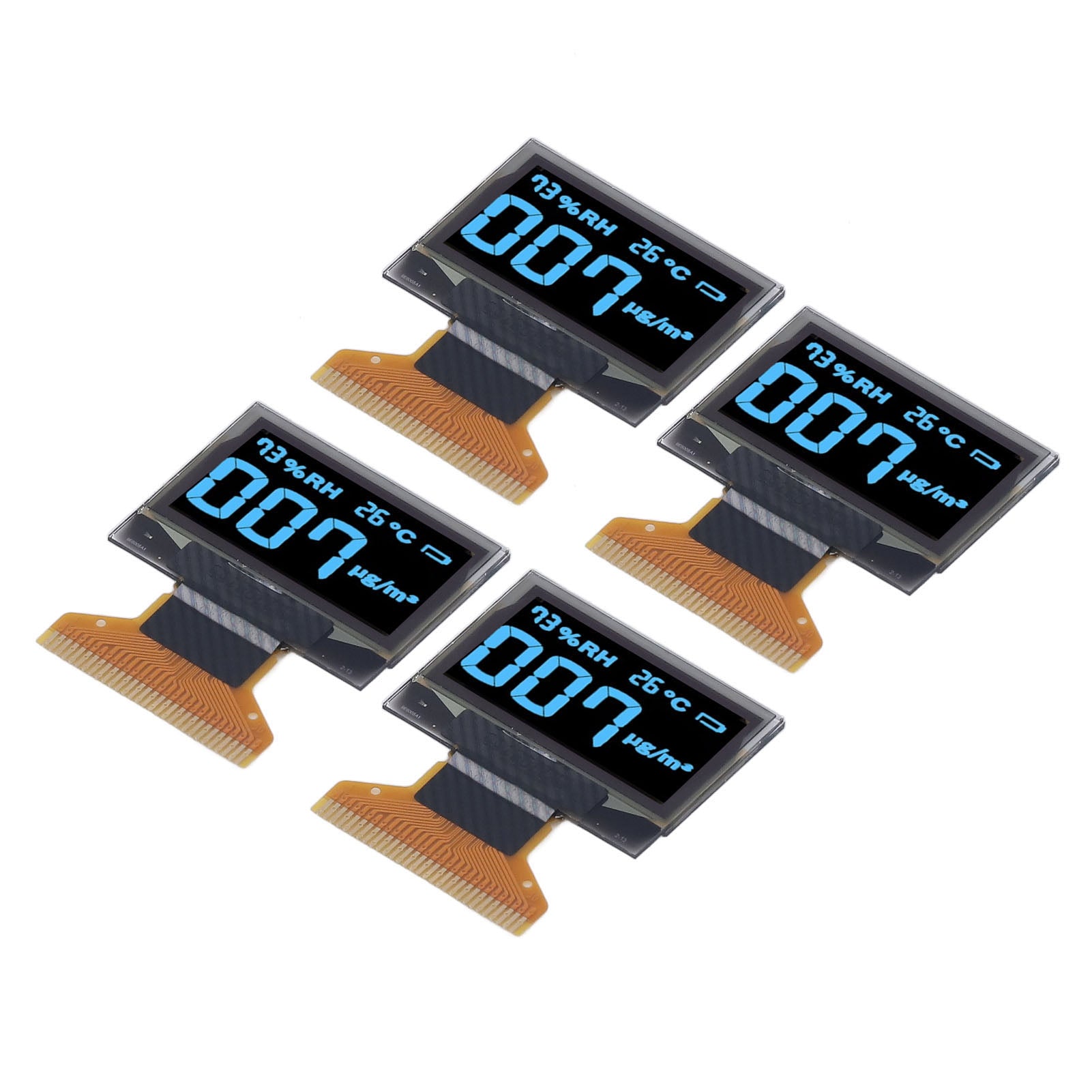 4Pcs 0.96in Organic Light Emitting Diode LCD Display 30PIN 128x64 Resolution Clear Displaying Screen Blue Displaying