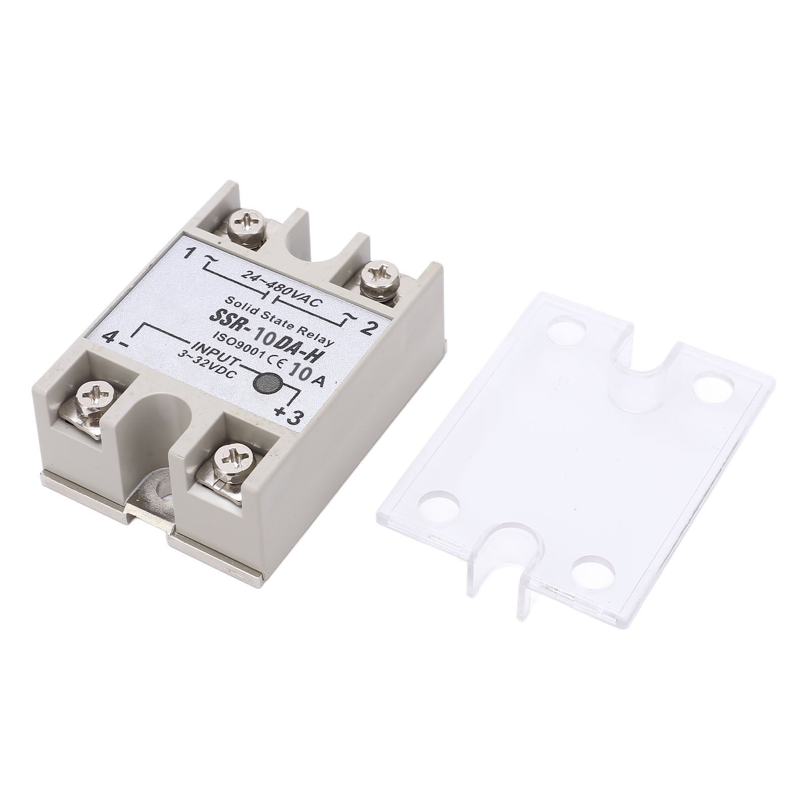 10A Single Phase Solid State Relay SSR Relay Module for Control System 3‑32VDC 24‑480VAC