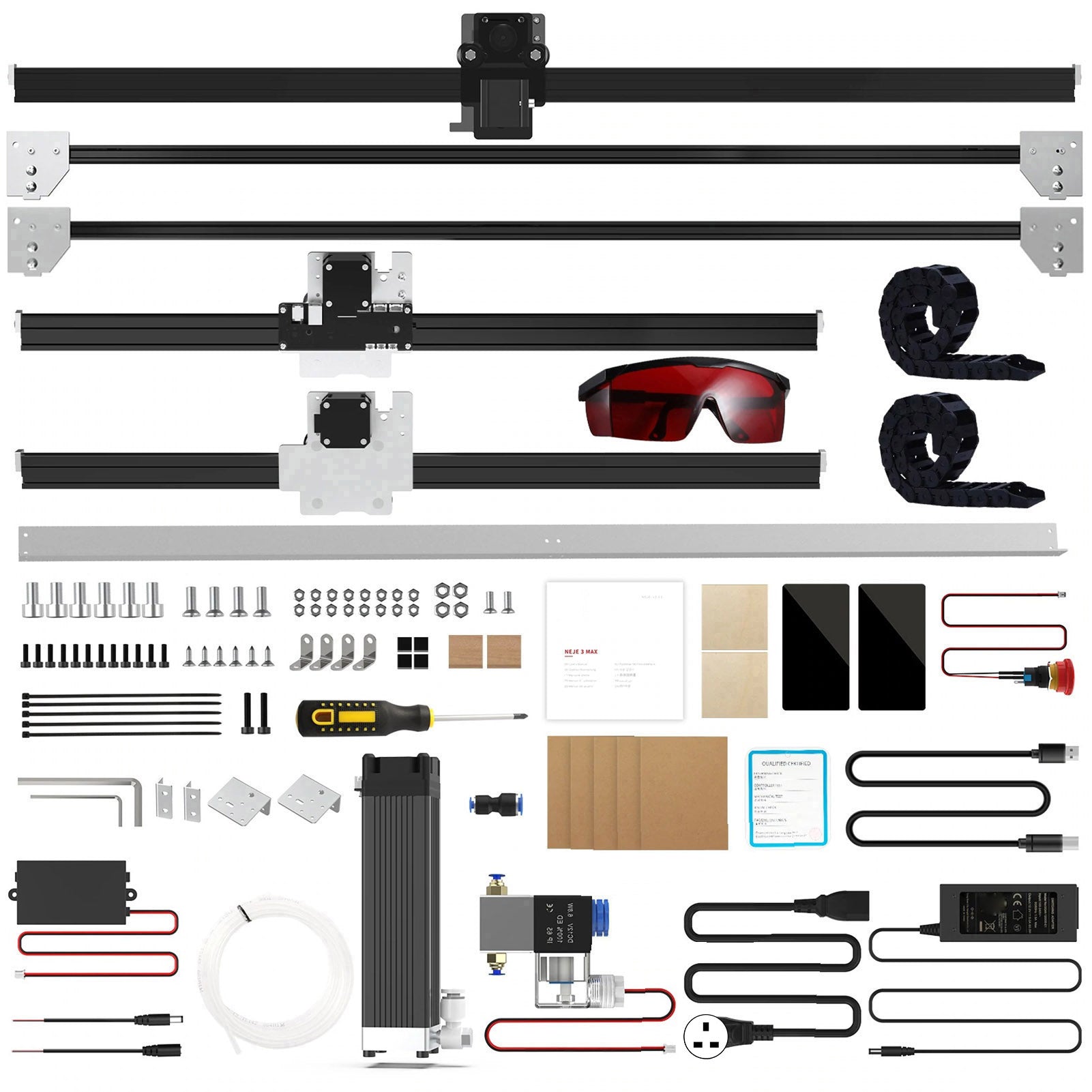 NEJE Laser Engraver Kit Large Engraving Area Strong Compatibility Laser Machine for Black Acrylic Plastic UK Plug 100-240V
