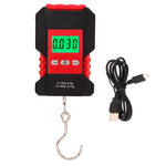 Digital Hanging Scale Waterproof Panel Stainless Steel Portable Fishing Scale with S Shape Hook 0-50kg