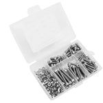 200Pcs Hex Socket Head Cap Screws Nuts Assortment Kit M4 304 Stainless Steel Set