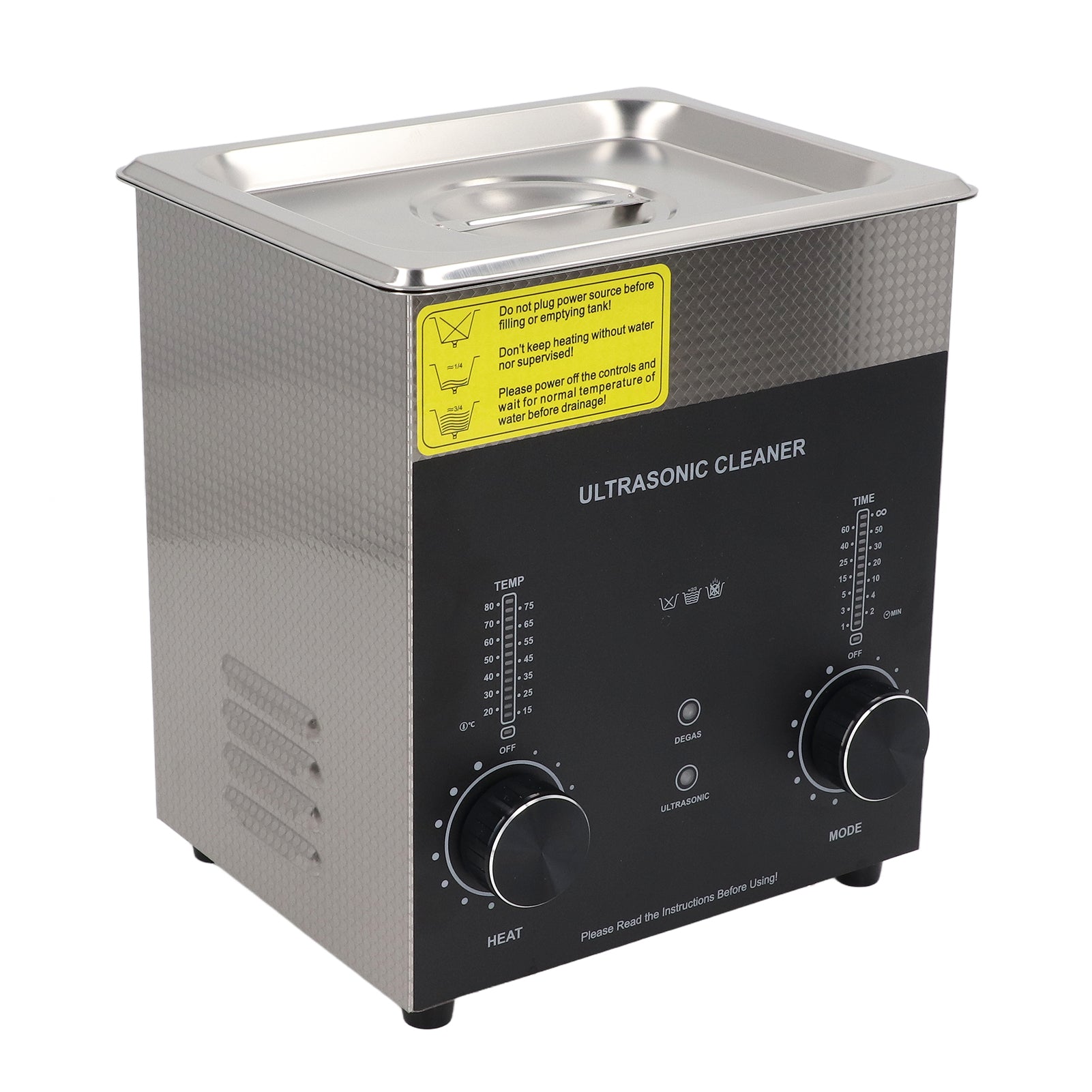 Ultrasonic Cleaner 2L Dual Mode Portable Stainless Steel 40kHz Ultra Sonic Jewelry Cleaner for Glass EU Plug AC220V