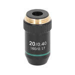Achromatic Objective Brass Chrome Plated 20X Microscope Objective Lens Interface 20.2mm