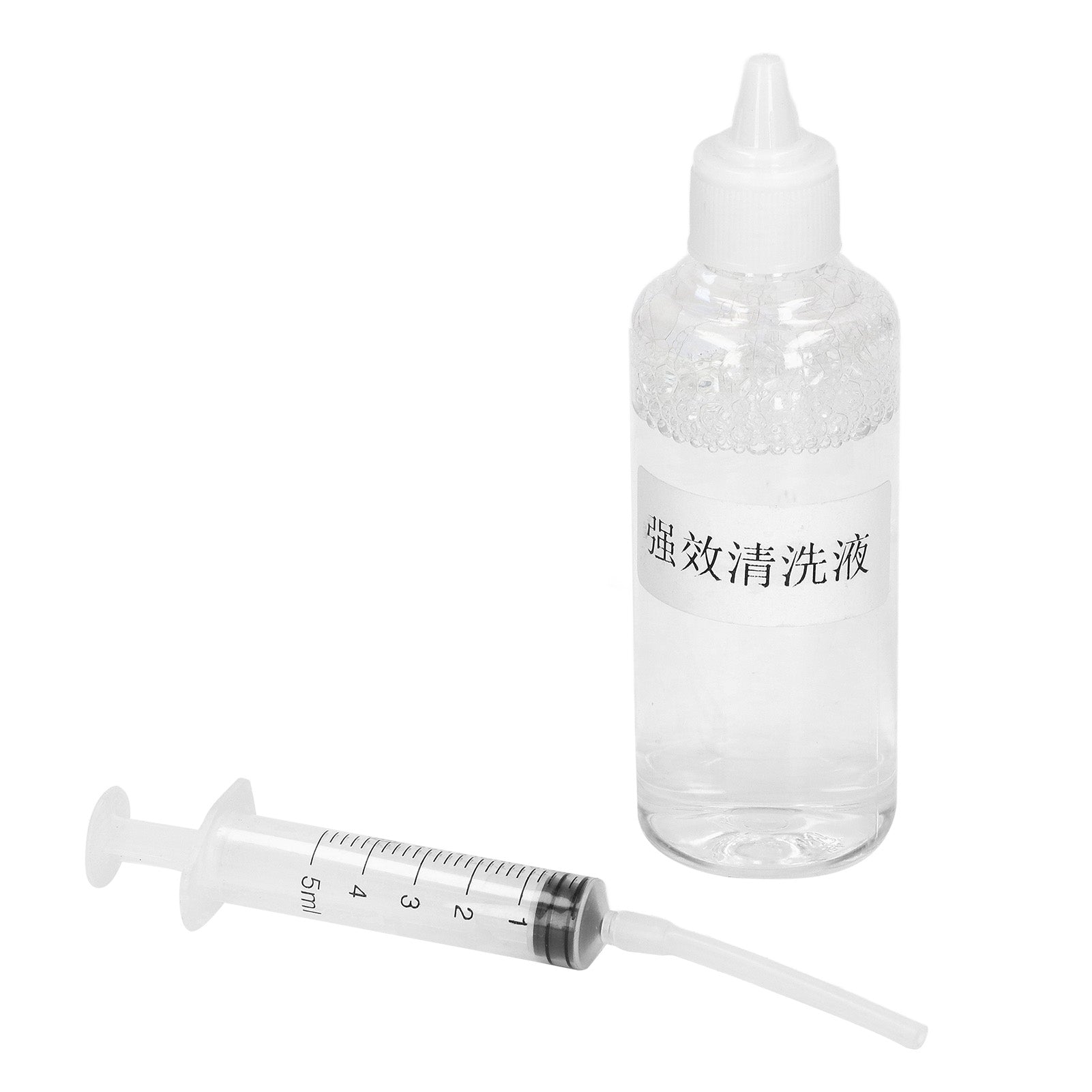 Ink Cleaning Solution Strong Dissolve Ability Nozzle Dye Cleaning Fluid with Syringe for Inkjet Printer
