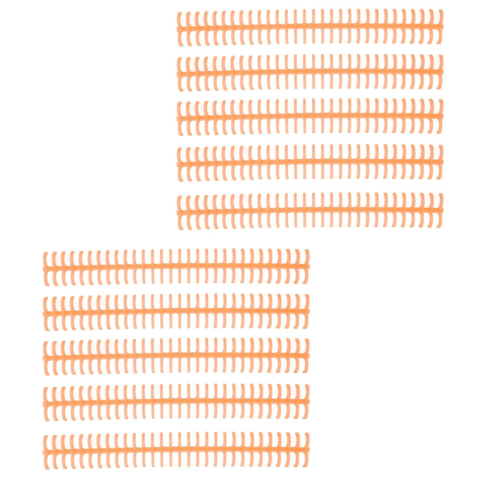 10Pcs Binding Spines Spirals Coils Combs 30 Holes Plastic Strip for Loose Leaf 1/2in Diameter Orange