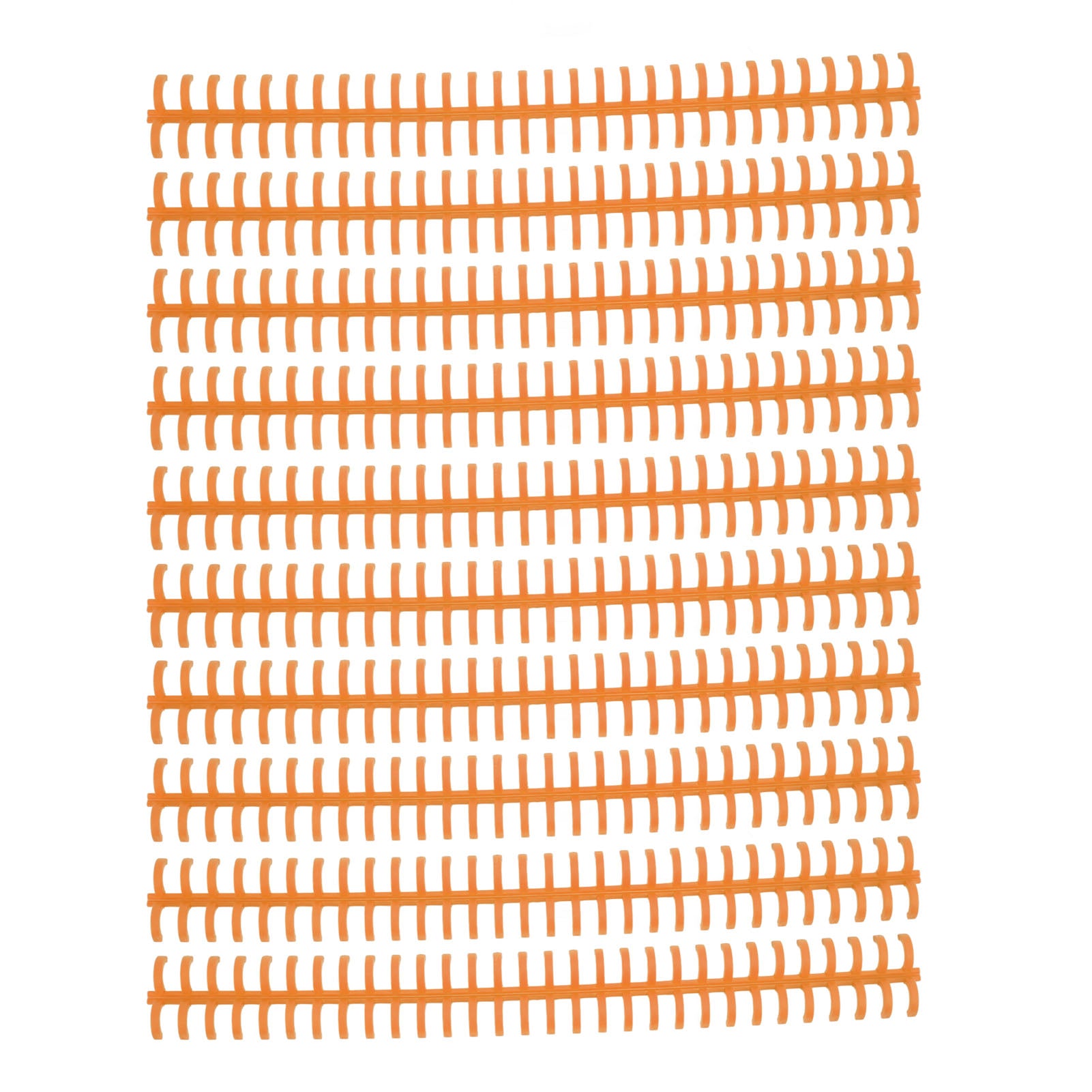 10 Pcs Loose Leaf Binding Spine 30 Hole Cuttable Wear Resistant PP Plastic 10mm Binding Comb for Student Office Orange