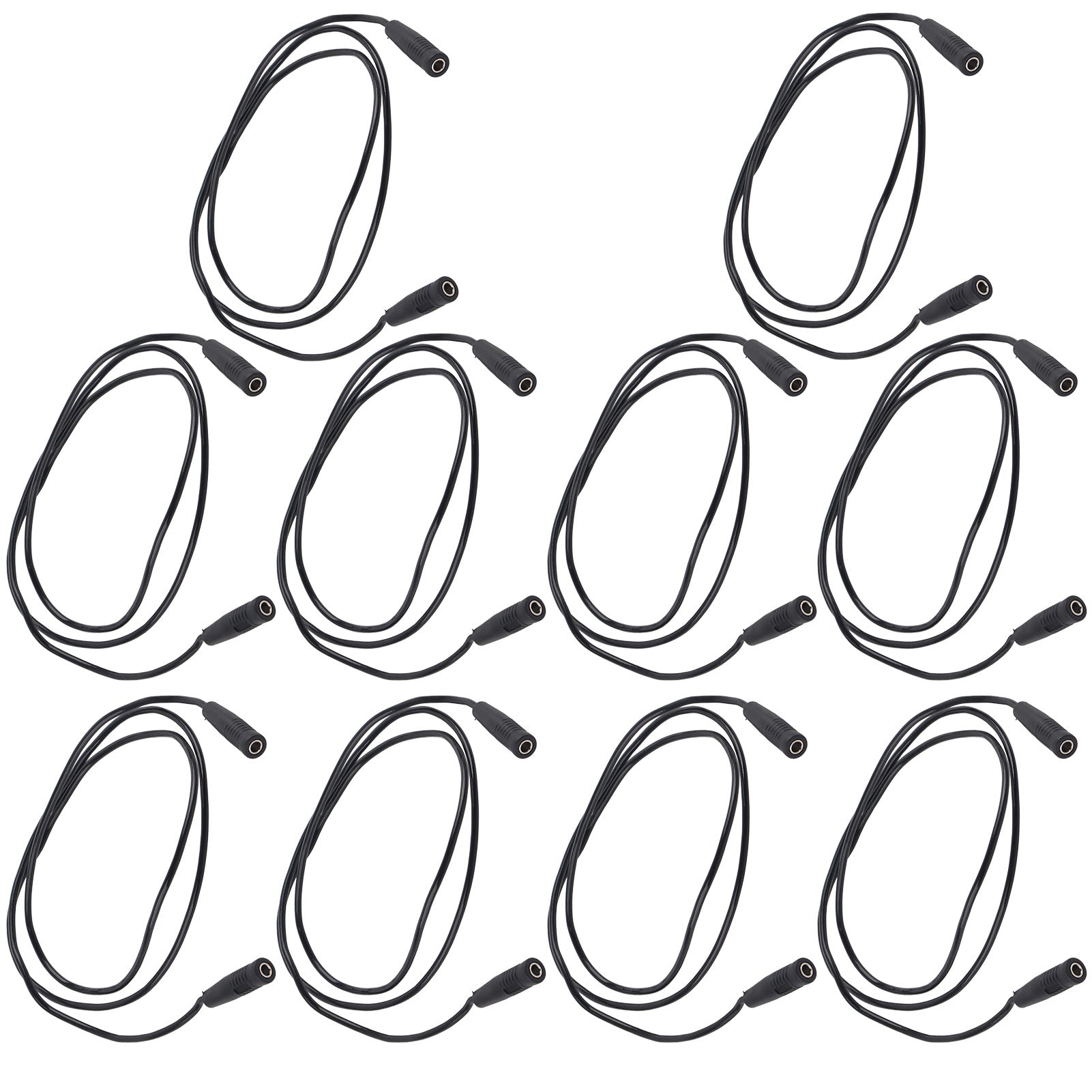 10 Sets 4mm Female to Female Banana Socket Test Lead 0.75mm² Extension Testing Cables J.70029 Black