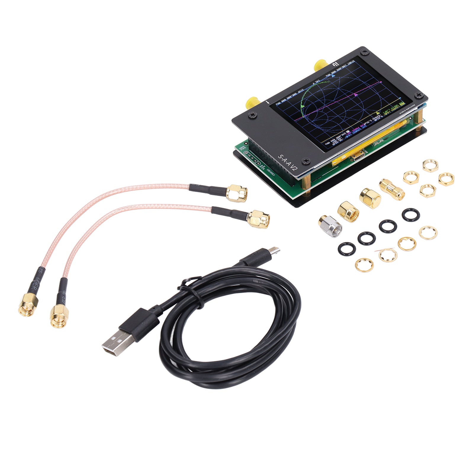 Vector Network Analyzer HF VHF UHF Shortwave Antenna Analyzer Kit 50kHz‑3GHz Built in Battery